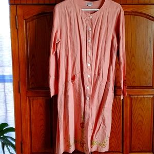 Linen Embroidered Duster